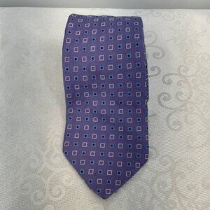Brooks Brothers 346‎ Mens Purple Geometric Pattern Silk Tie